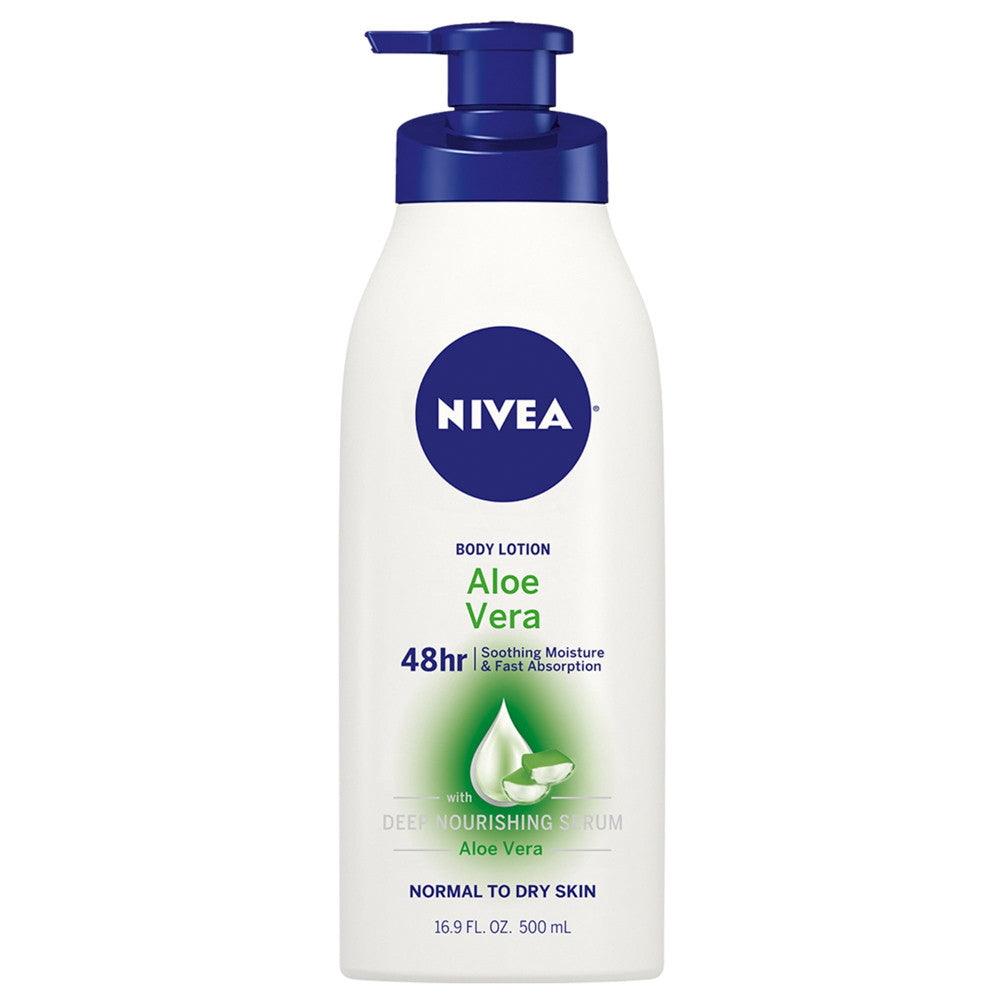 Nivea Body Lotion Deep Moisture Serum with Pump, Aloe Vera, 16.9 Oz